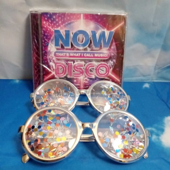 Now That’s What I Call Music - Disco! CD and 2 pairs Confetti Party Glasses NEW - Picture 1 of 4